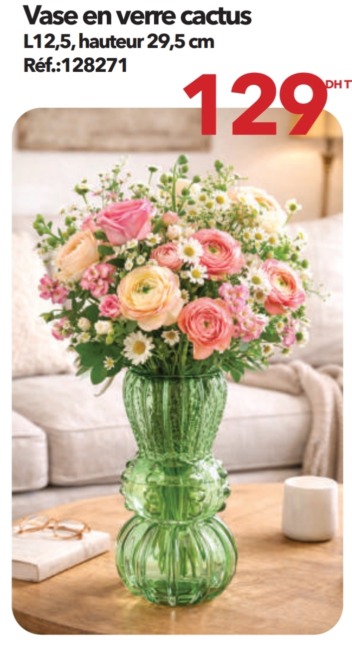 Promo Vase en verre cactus – Bricoma