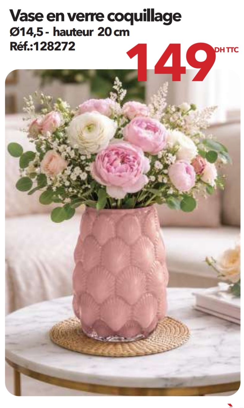 Solde Vase en verre coquillage – Bricoma