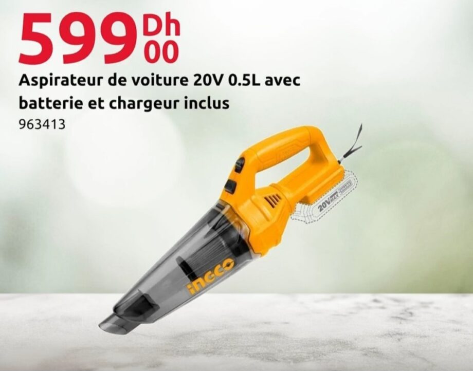 Bon Plan Aspirateur de voiture 20V 0.5L – 20 0.5 Mr. Bricolage Bon Plan Aspirateur de voiture 20V 0.5L – 20 0.5 Mr. Bricolage