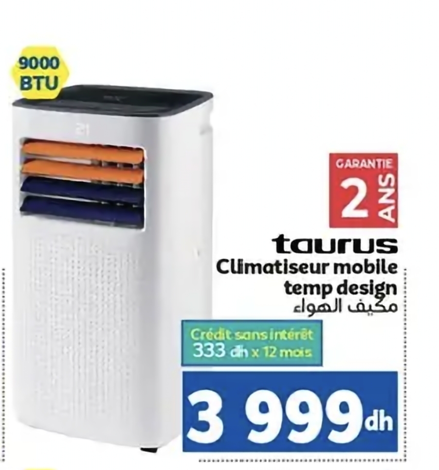 Offre spéciale Climatiseur mobile Taurus Temp Design 9000 BTU – Marjane