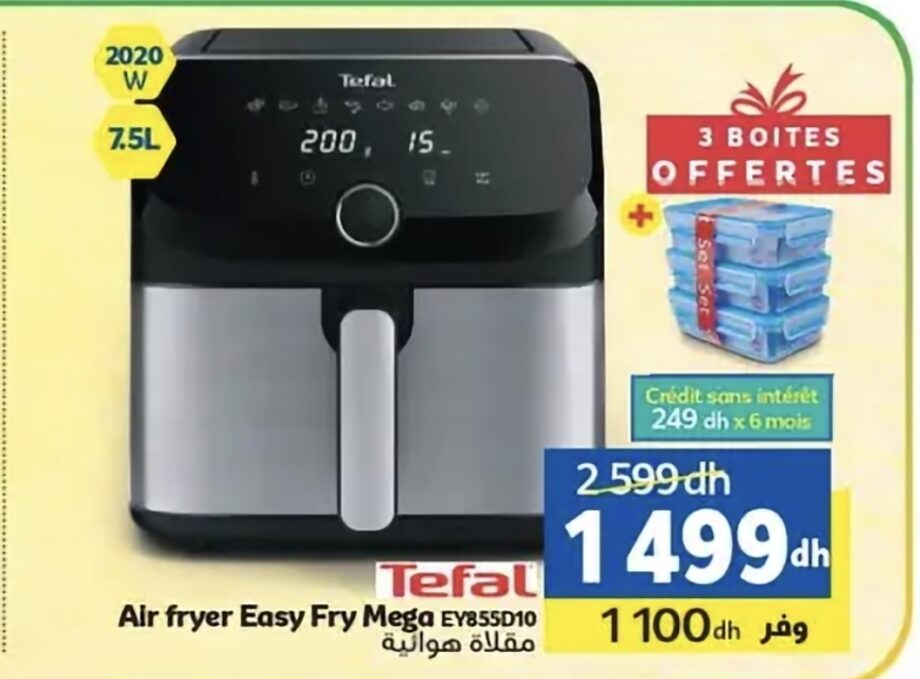 Réduction Air fryer Tefal Easy Fry Mega EY855D10 – Marjane
