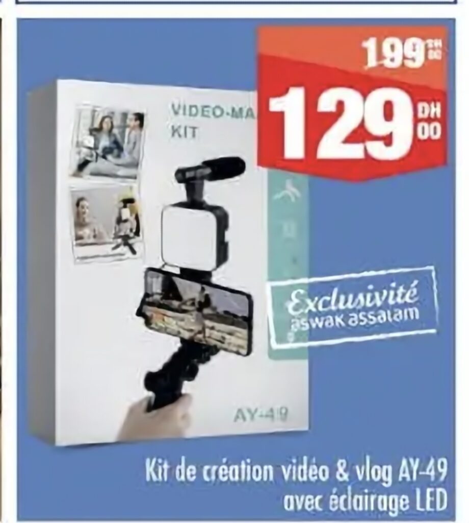 Deal Kit de création vidéo & vlog AY-49 / Aswak Assalam