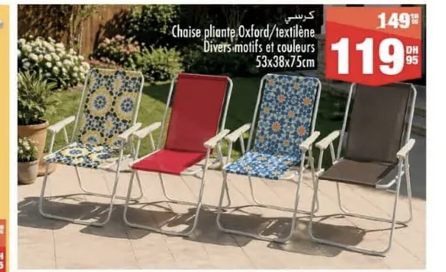 Réduction Chaise de camping pliante avec sac – Aswak Assalam Réduction Chaise de camping pliante avec sac – Aswak Assalam