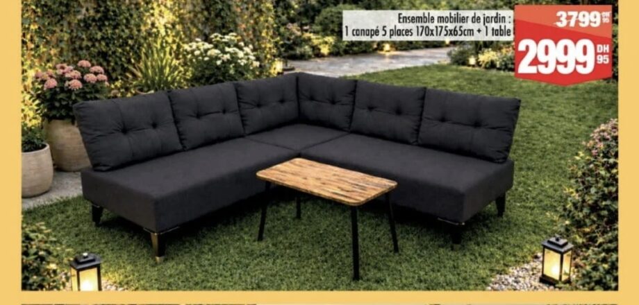 Offre Ensemble mobilier de jardin d’angle – Aswak Assalam Offre Ensemble mobilier de jardin d’angle – Aswak Assalam