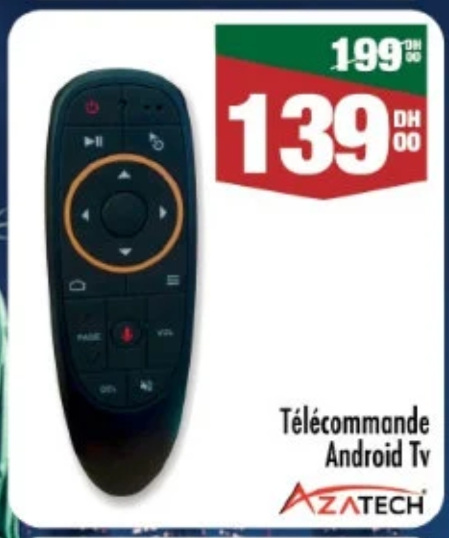 Promo Télécommande Android Tv AzaTech / Aswak Assalam