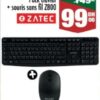 Pack clavier + souris sans fil ZATEC / حزمة لوحة مفاتيح وفأرة لاسلكية Aswak Assalam 99.00 DH