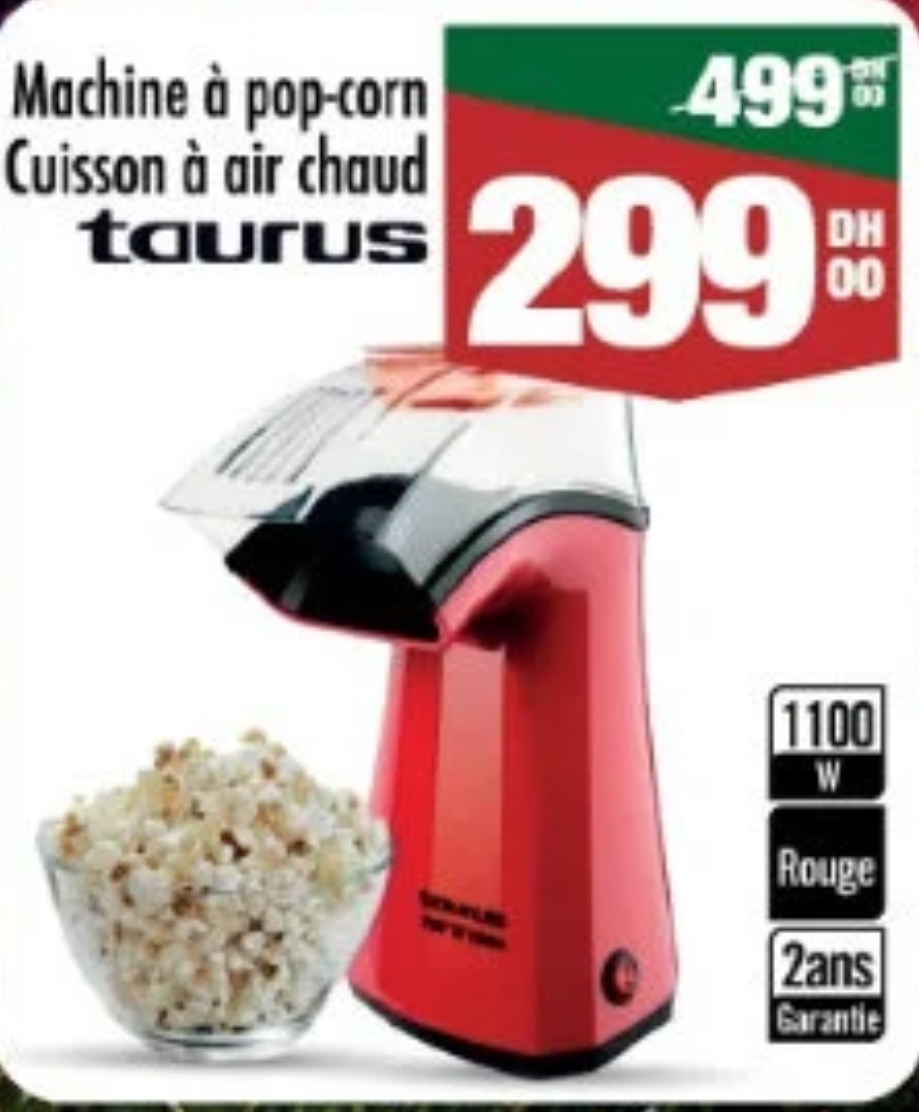 Réduction Machine à pop-corn Taurus / Aswak Assalam Réduction Machine à pop-corn Taurus / Aswak Assalam