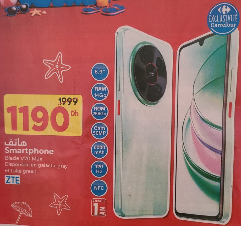 Offre Smartphone ZTE Blade V70 Max – Carrefour