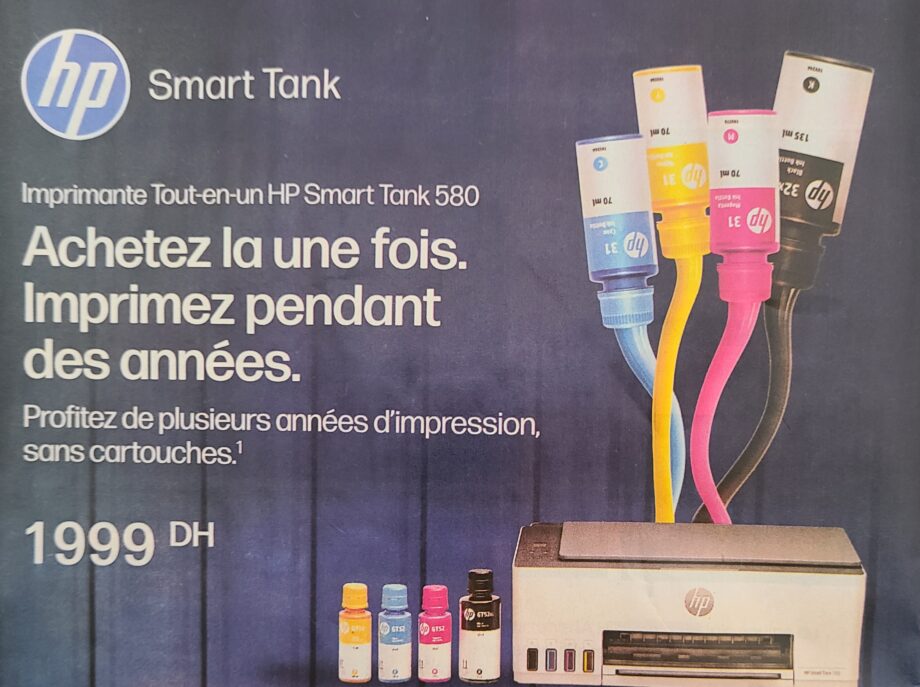 Offre Imprimante HP Smart Tank 580 – Carrefour