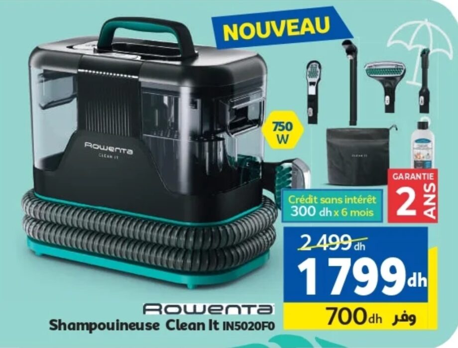 Bonne affaire Shampouineuse Clean It Rowenta IN5020F0 – Marjane