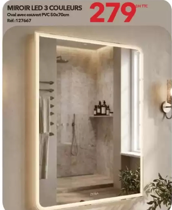 Deal Miroir LED 3 Couleurs / 3 Bricoma